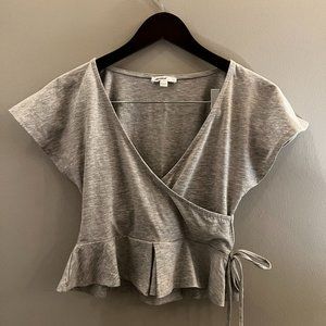 Subdued Short-Sleeved Wrap Top